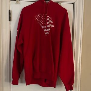 Port & Company Red Hoodie with American Flag Design